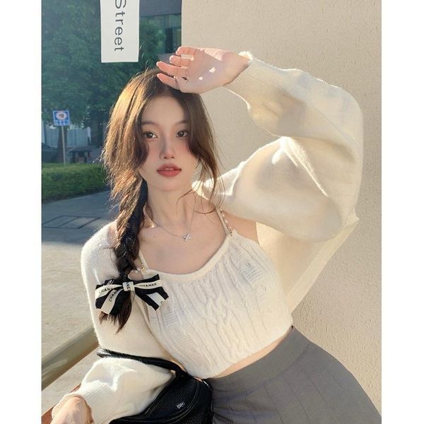 women's knits & tees white cropped sweater coat female spring 2021 design sense outer match knitted cardigan two-piece set jum
women's knits & tees white cropped sweater coat female spring 2021 design sense outer match knitted cardigan two-piece set jum