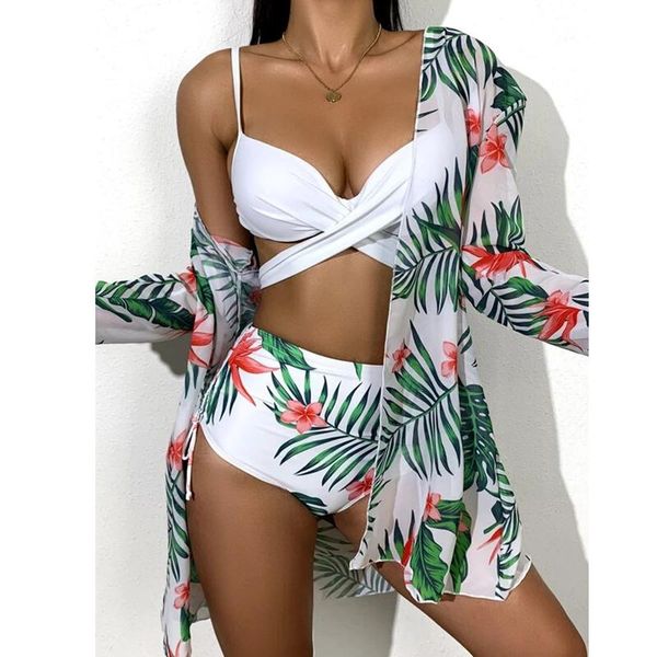 women's swimwear 3 bohemia pcs high-waist set summer floral print bikini swimsuit beachwear women brazilian push-up bathing suit biquin, White;black
women's swimwear 3 bohemia pcs high-waist set summer floral print bikini swimsuit beachwear women brazilian push-up bathing suit biquin, White;black