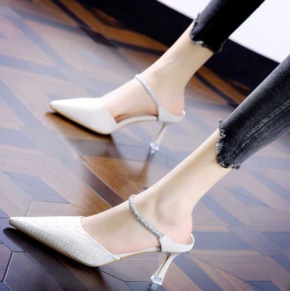slippers fashion women's bag head half heel less summer one-piece water drill wear high, Black
slippers fashion women's bag head half heel less summer one-piece water drill wear high, Black