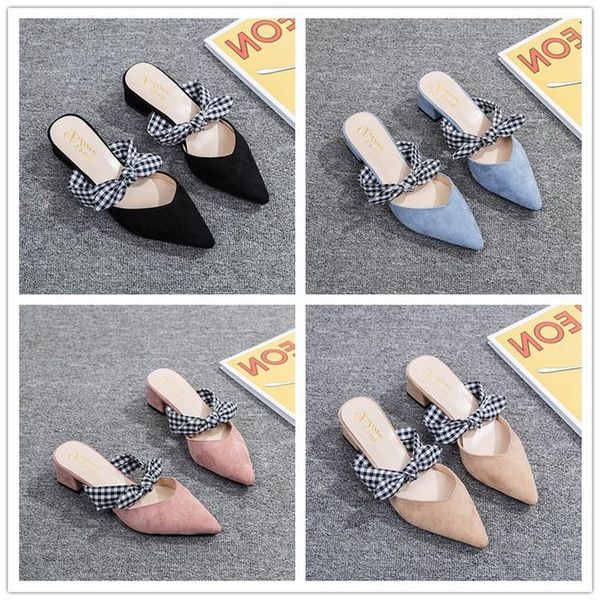 women's sandals baotou half slippers 2021 pointed bow size 35-40 zapatos de mujer, Black
women's sandals baotou half slippers 2021 pointed bow size 35-40 zapatos de mujer, Black