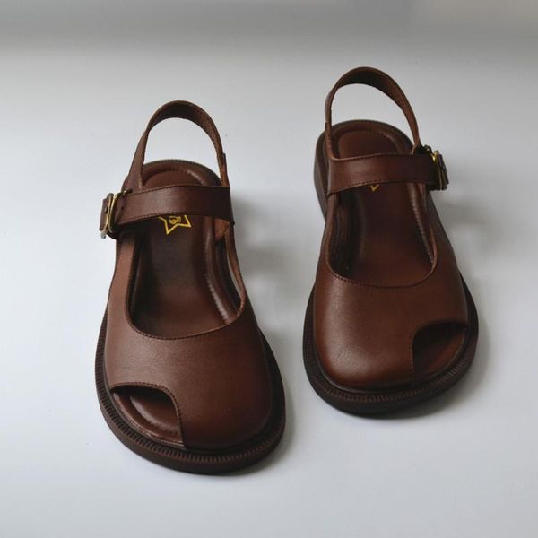 sandals women female flat shoes peep toe summer 100% genuine leather, Black 
sandals women female flat shoes peep toe summer 100% genuine leather, Black