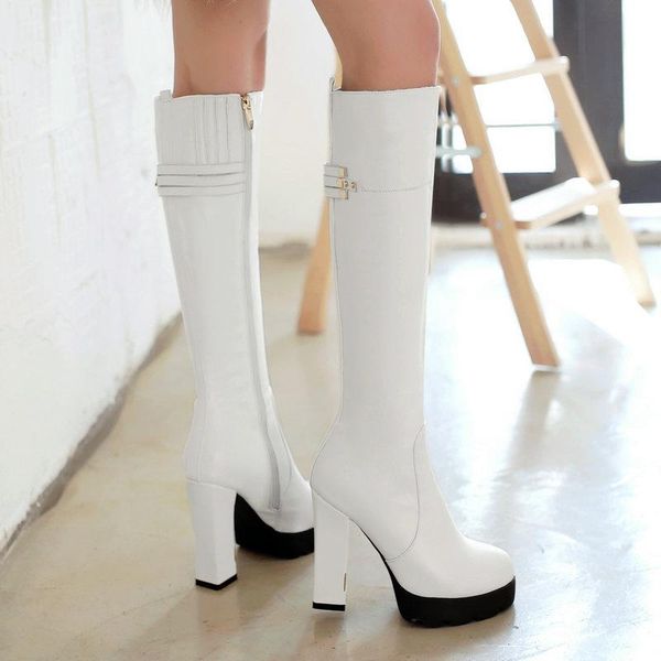 boots autumn women pu platform knee high sqaure heel long zipper winter shoes big size 41 42 43 black white
boots autumn women pu platform knee high sqaure heel long zipper winter shoes big size 41 42 43 black white