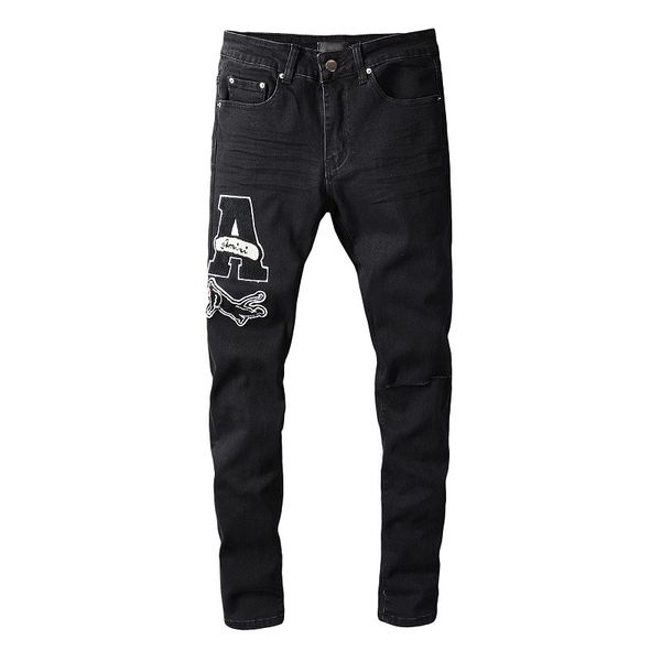 fashion skinny badge black mens jeans casual small feet denim pants slim hip hop jean selection size 28-40, Blue
fashion skinny badge black mens jeans casual small feet denim pants slim hip hop jean selection size 28-40, Blue