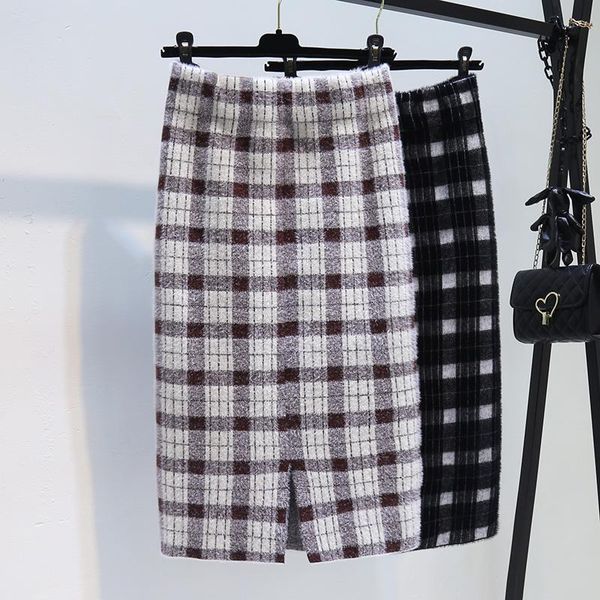 skirts thickened mink knitted plaid skirt winter with sweater medium length split wool hip for women autumn, Black
skirts thickened mink knitted plaid skirt winter with sweater medium length split wool hip for women autumn, Black
