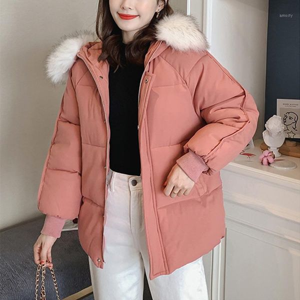women's down & parkas jacket female 2021 fur collar buttons woman clothes zipper coat casual solid winter pocket outerwear, Black
women's down & parkas jacket female 2021 fur collar buttons woman clothes zipper coat casual solid winter pocket outerwear, Black