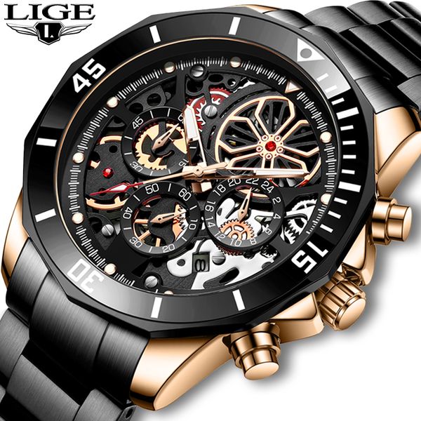 2021 lige new black hollow watch for men brand luxury fashion stainless steel quartz clock male sport waterproof wristwatch, Silver
2021 lige new black hollow watch for men brand luxury fashion stainless steel quartz clock male sport waterproof wristwatch, Silver