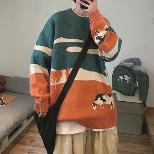 men's sweaters winter cashmere warm sweater men round neck mens pullover patchwork oversized knitted christmas jumper, White;black
men's sweaters winter cashmere warm sweater men round neck mens pullover patchwork oversized knitted christmas jumper, White;black