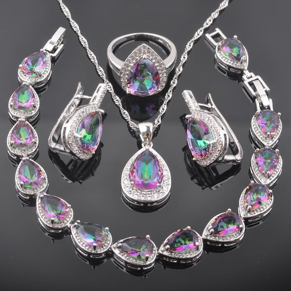 2021 warter drop multicolor rainbow zircon silver color jewelry sets for women bracelet pendant earrings ring qs0587
2021 warter drop multicolor rainbow zircon silver color jewelry sets for women bracelet pendant earrings ring qs0587
