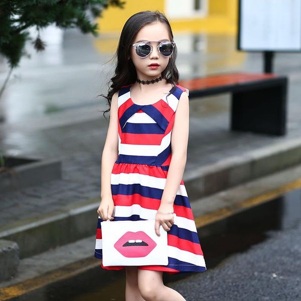 girl's dresses child summer girls t-shirt all-match stripe sleeveless dress tidal range, Red;yellow
girl's dresses child summer girls t-shirt all-match stripe sleeveless dress tidal range, Red;yellow