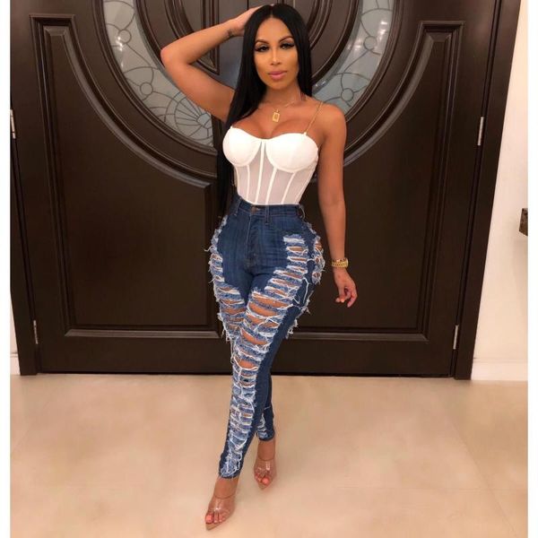 women's pants & capris women casual high waist hole jeans pleated zipper destroyed ripped denim solid pencil skinny trousers, Black;white
women's pants & capris women casual high waist hole jeans pleated zipper destroyed ripped denim solid pencil skinny trousers, Black;white