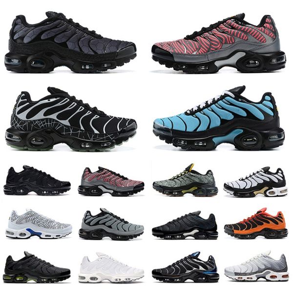 

sky fashion spider web tn plus se mens running shoes triple white crater dmp euro tour fresh perspective lava volt glow gradient men trainer, Black