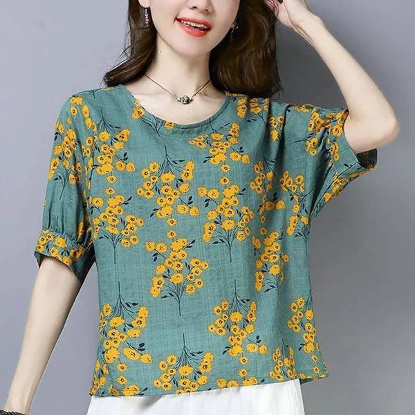 women's t-shirt fashion printing short sleeve o-neck cotton linen women allmatch loose sreetwear summer floral ladies casual tee, White
women's t-shirt fashion printing short sleeve o-neck cotton linen women allmatch loose sreetwear summer floral ladies casual tee, White