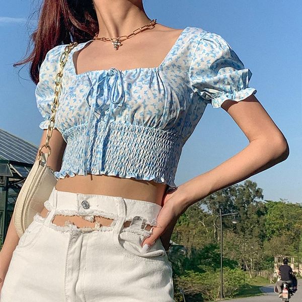 women's blouses & shirts hirigin women boho casual shirt floral printing puff sleeve square collar tie slim crop femme blouse, White
women's blouses & shirts hirigin women boho casual shirt floral printing puff sleeve square collar tie slim crop femme blouse, White