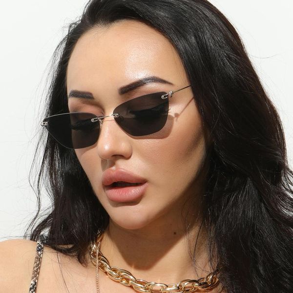 sunglasses cat eye women vintage brown lens glasses retro rimless cateye small triangle eyeglasses lentes de sol, White;black
sunglasses cat eye women vintage brown lens glasses retro rimless cateye small triangle eyeglasses lentes de sol, White;black