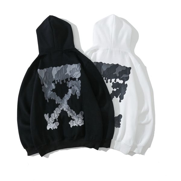 20ss autumn winter new off men's women's lovers' versatile line cross x printing hooded and velvet sweater coat, Black
20ss autumn winter new off men's women's lovers' versatile line cross x printing hooded and velvet sweater coat, Black