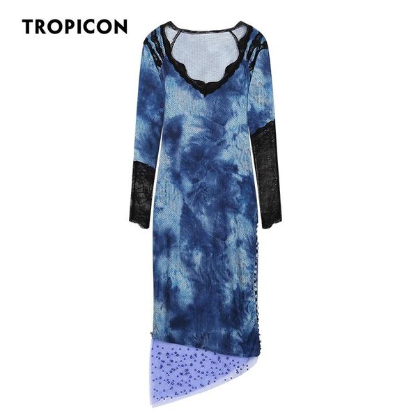 casual dresses tropicon tie dye blue long sleeve bodycon dress women v neck patchwork lace mesh ladies high fashion designer 2021, Black;gray
casual dresses tropicon tie dye blue long sleeve bodycon dress women v neck patchwork lace mesh ladies high fashion designer 2021, Black;gray