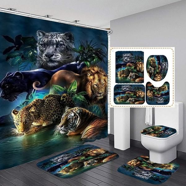 shower curtains curtain set wild animals wolf tiger lion leopard pattern home non-slip rug toilet lid carpet bath mat bathroom decor
shower curtains curtain set wild animals wolf tiger lion leopard pattern home non-slip rug toilet lid carpet bath mat bathroom decor