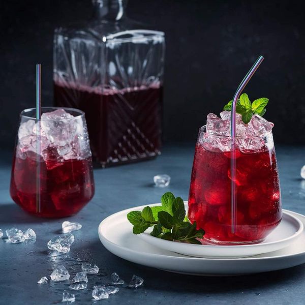 drinking straws rainbow color reusable metal set with cleaner brush 304 stainless steel straw milk drinkware bar party accessory 
drinking straws rainbow color reusable metal set with cleaner brush 304 stainless steel straw milk drinkware bar party accessory