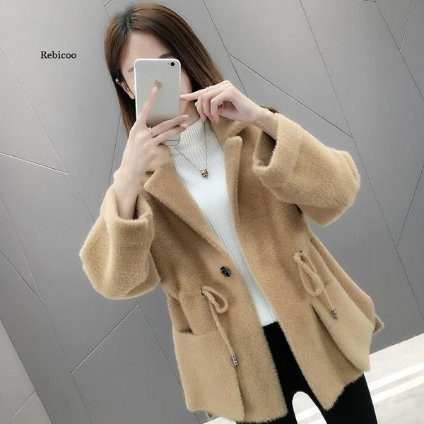 women's knits & tees autumn winter women faux korean loose knitted sweaters female square collar thick single button cardigans, White
women's knits & tees autumn winter women faux korean loose knitted sweaters female square collar thick single button cardigans, White