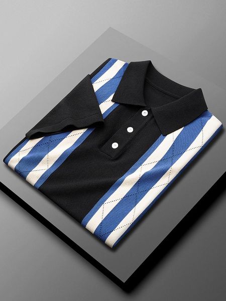 men's polos 2021 summer fashion short sleeve tee shirt men casual striped clothing shirts mens slim fit poloshirt a40, White;black
men's polos 2021 summer fashion short sleeve tee shirt men casual striped clothing shirts mens slim fit poloshirt a40, White;black