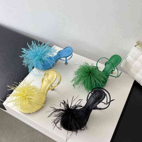 clip toe women sandals fur thin high heels ankle strap black yellow blue green fashion summer 2022 new arrivals big size 35-41 y220209
clip toe women sandals fur thin high heels ankle strap black yellow blue green fashion summer 2022 new arrivals big size 35-41 y220209