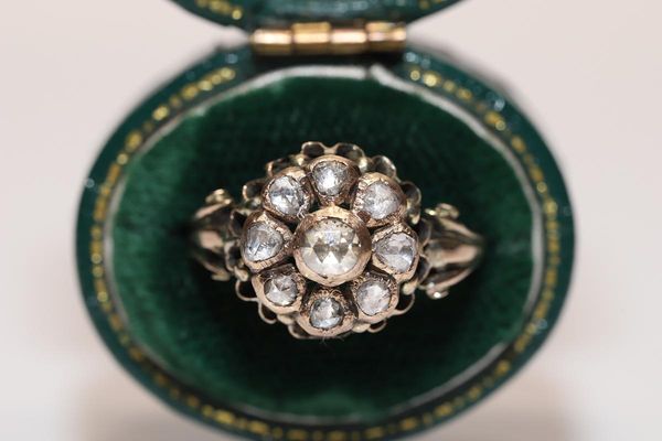 cluster rings antique original ottoman 14k gold natural rose cut diamond decorated style ring, Golden;silver
cluster rings antique original ottoman 14k gold natural rose cut diamond decorated style ring, Golden;silver