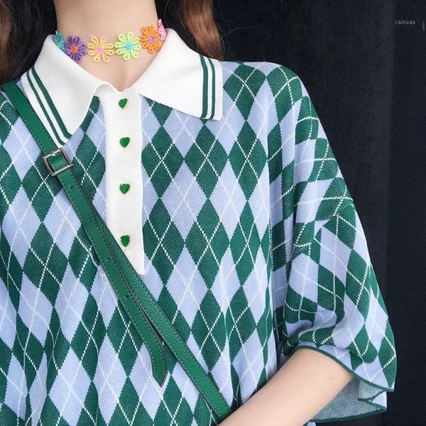 women's sweaters harajuku girls flavor avocado green knitted t-shirt pullovers turn down collar short-sleeved tees retro sweater crop, White;black
women's sweaters harajuku girls flavor avocado green knitted t-shirt pullovers turn down collar short-sleeved tees retro sweater crop, White;black