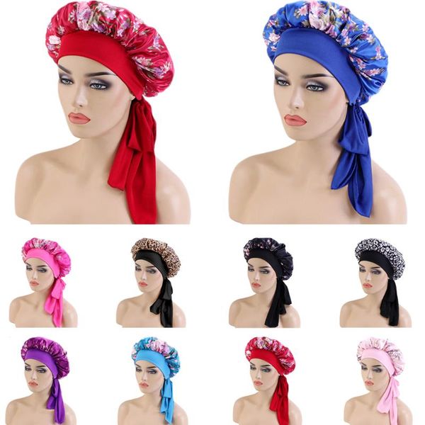 beanie/skull caps printed satin bonnet wide stretch ties long hair care women night sleep hat adjust styling cap silk head wrap shower, Blue;gray
beanie/skull caps printed satin bonnet wide stretch ties long hair care women night sleep hat adjust styling cap silk head wrap shower, Blue;gray