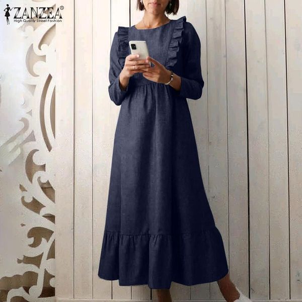 casual dresses female solid vestidos plus size 5xl fashion autumn women long dress zanzea vintage ruffle full sleeves robe femme, Black;gray
casual dresses female solid vestidos plus size 5xl fashion autumn women long dress zanzea vintage ruffle full sleeves robe femme, Black;gray