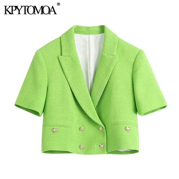 kpytomoa women fashion double breasted tweed cropped blazer coat vintage short sleeve female outerwear chic veste femme 211122, White;black
kpytomoa women fashion double breasted tweed cropped blazer coat vintage short sleeve female outerwear chic veste femme 211122, White;black