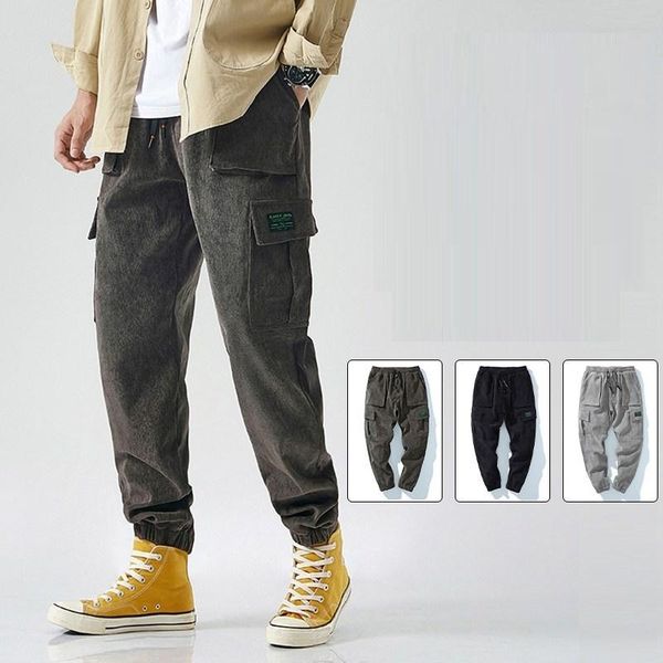 men's pants big size 8xl corduroy cargo trends 2021 style japanese joggers elastic waist band hip hop fashion streetwear trousers male, Black
men's pants big size 8xl corduroy cargo trends 2021 style japanese joggers elastic waist band hip hop fashion streetwear trousers male, Black