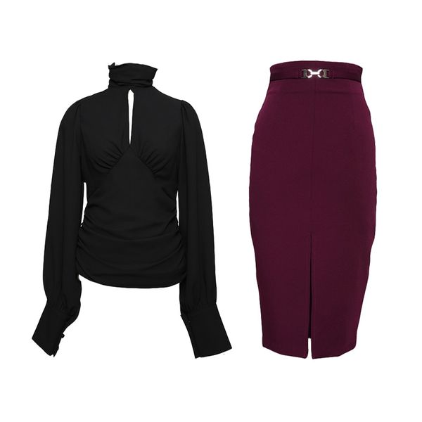 spring arrival black women simple shirt fine pencil skirt comfortable 2 quality pieces female sets
spring arrival black women simple shirt fine pencil skirt comfortable 2 quality pieces female sets