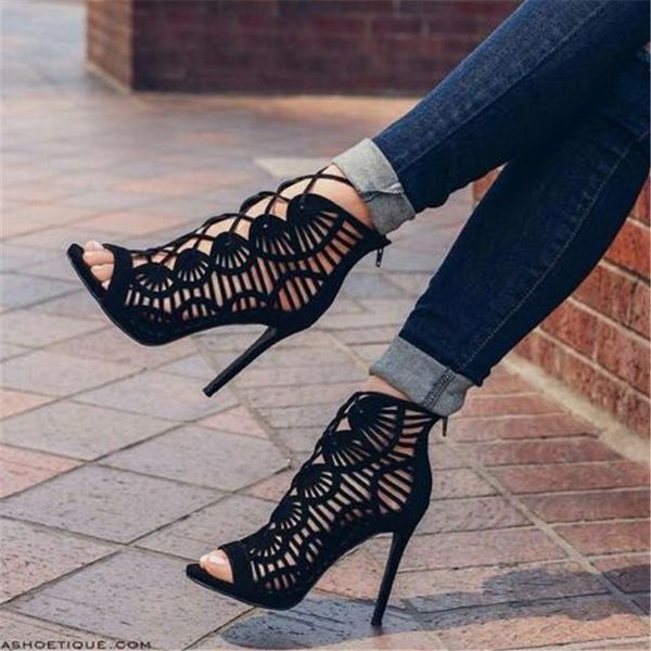 summer autumn 12cm thin high heels sandals women pumps open-toed fashion serpentine pattern belt party shoes, Black
summer autumn 12cm thin high heels sandals women pumps open-toed fashion serpentine pattern belt party shoes, Black