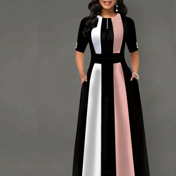 women dress summer autumn stripe party evening long sleeve maxi plus size vestidos robe femme, Black;gray
women dress summer autumn stripe party evening long sleeve maxi plus size vestidos robe femme, Black;gray