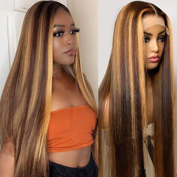 lace wigs 30 inch glueless 13x4 front human hair wig straight highlight ombre pre plucked remy frontal black women, Black;brown
lace wigs 30 inch glueless 13x4 front human hair wig straight highlight ombre pre plucked remy frontal black women, Black;brown