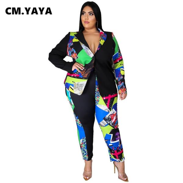 cm.yaya plus size xl-5xl autumn winter women's set blazers pants active tracksuit two piece outfit office lady print, White
cm.yaya plus size xl-5xl autumn winter women's set blazers pants active tracksuit two piece outfit office lady print, White