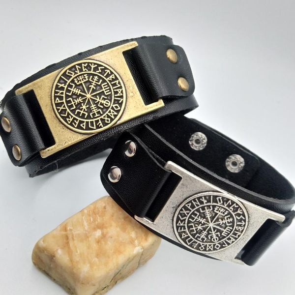 tennis viking odin symbol leather bracelet vegvisir norse runes compass charm bangle nordic men wristband amulet jewelry, Golden;silver
tennis viking odin symbol leather bracelet vegvisir norse runes compass charm bangle nordic men wristband amulet jewelry, Golden;silver