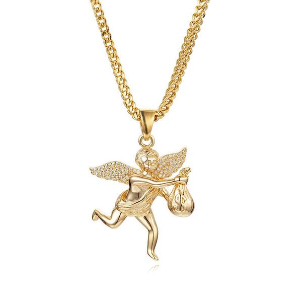 pendant necklaces hip hop zircon necklace angel holding beauty money bag men's wild personality trend decoration fashion jewelry, Silver
pendant necklaces hip hop zircon necklace angel holding beauty money bag men's wild personality trend decoration fashion jewelry, Silver