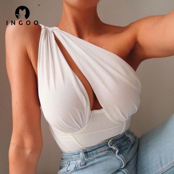 women's tanks & camis ingoo one shoulder bust hollow out tank women sleeveless slim cropped solid mesh zipper backless corset, White
women's tanks & camis ingoo one shoulder bust hollow out tank women sleeveless slim cropped solid mesh zipper backless corset, White