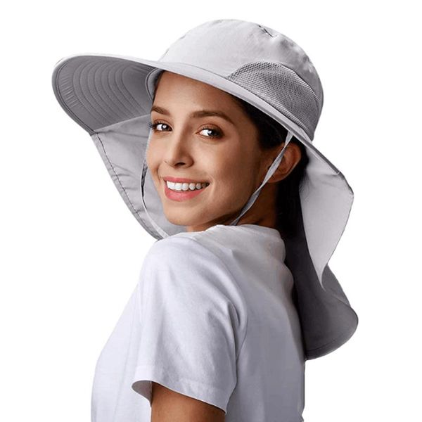 wide brim hats clape summer uv protection fishing cap breathable mesh outdoor climbing hiking sun hat with neck flap, Blue;gray
wide brim hats clape summer uv protection fishing cap breathable mesh outdoor climbing hiking sun hat with neck flap, Blue;gray