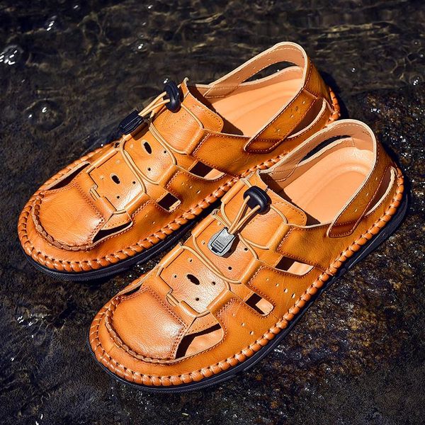 sandals suovekgo genuine leather breathable fashion summer men's wading sandal casual outdoor comfortable sole beach flat, Black
sandals suovekgo genuine leather breathable fashion summer men's wading sandal casual outdoor comfortable sole beach flat, Black