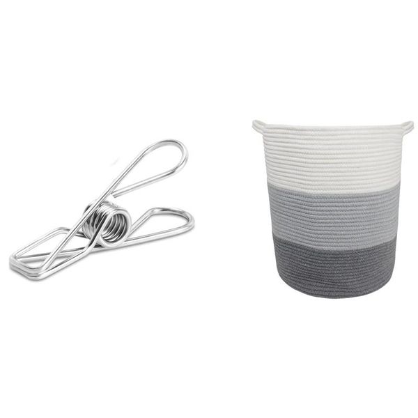 laundry storage & organization 100pcs stainless steel clothes pegs pins 1x large basket with handle cotton rope
laundry storage & organization 100pcs stainless steel clothes pegs pins 1x large basket with handle cotton rope