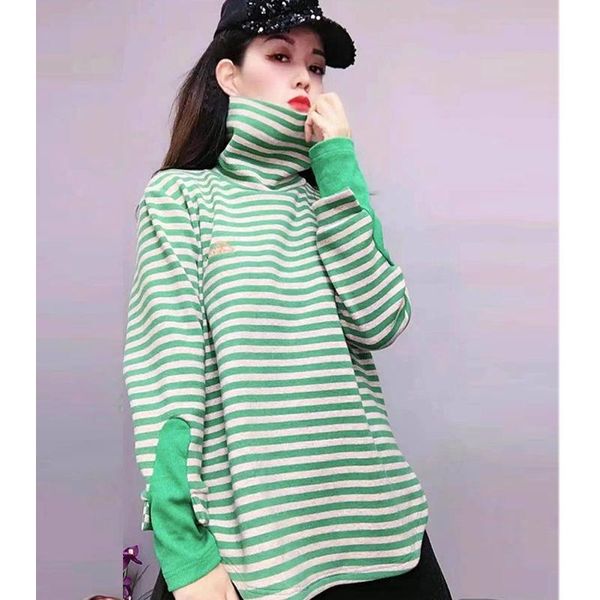 winter fashion striped high neck thickened plus velvet bottoming shirt loose casual cotton regular women's hoodies & sweatshirts, Black
winter fashion striped high neck thickened plus velvet bottoming shirt loose casual cotton regular women's hoodies & sweatshirts, Black