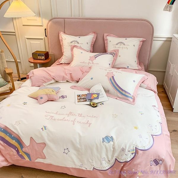 bedding sets girls style quilt cover cute heart pure cotton 60tc long-staple set 4pcs rainbow duvet sheet princess
bedding sets girls style quilt cover cute heart pure cotton 60tc long-staple set 4pcs rainbow duvet sheet princess