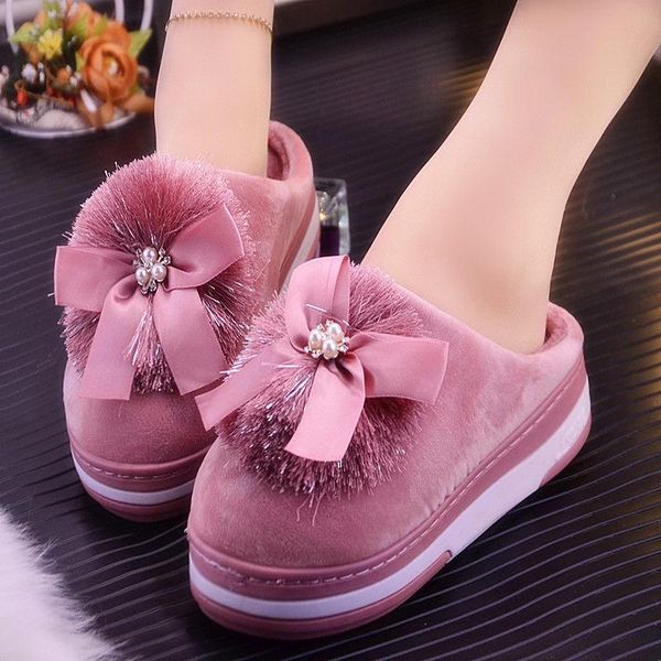 arrival ladies sweet bow tied platform fur slides girls indoor winter shoes women's slippers, Black
arrival ladies sweet bow tied platform fur slides girls indoor winter shoes women's slippers, Black