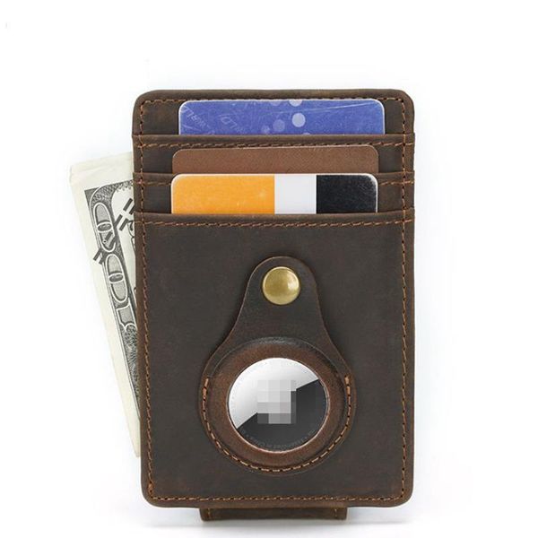 card holders vintage genuine cow leather for airtag wallet protective case locator tracker anti-lost device holder sleeve air tags, Brown;gray
card holders vintage genuine cow leather for airtag wallet protective case locator tracker anti-lost device holder sleeve air tags, Brown;gray