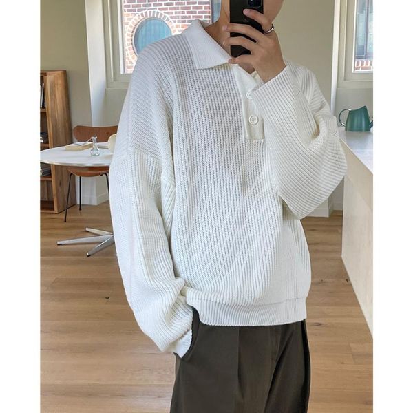 men's sweaters korean oversized lapel sweater men warm fashion casual knitted pullover loose long-sleeved mens jumper clothes -xl, White;black
men's sweaters korean oversized lapel sweater men warm fashion casual knitted pullover loose long-sleeved mens jumper clothes -xl, White;black