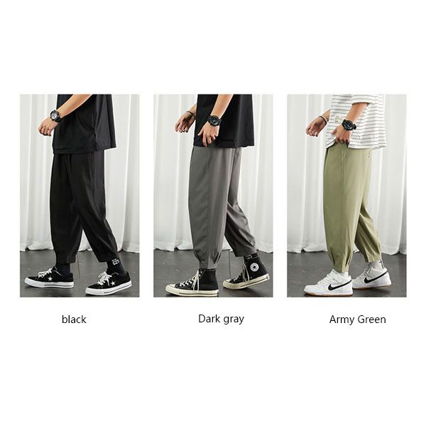 casual pants men's trendy loose all-match straight spring and summer quality nine-point sports trousers, Black
casual pants men's trendy loose all-match straight spring and summer quality nine-point sports trousers, Black