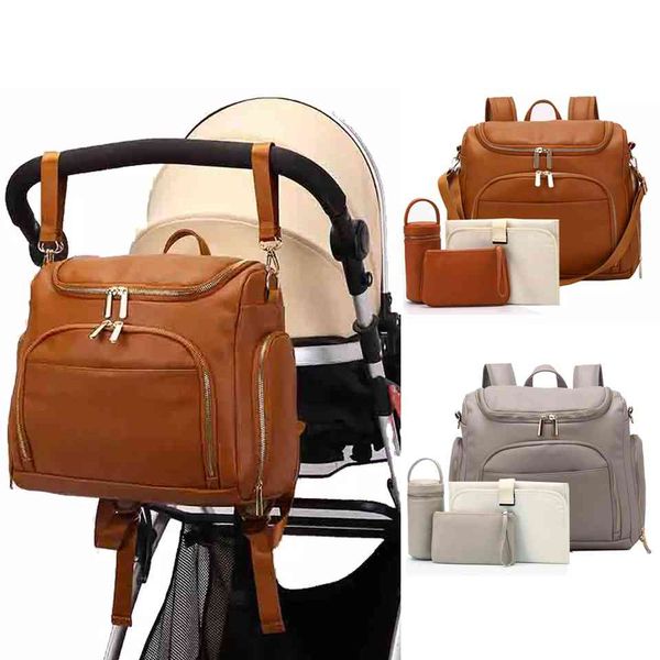 pu leather baby nappy diaper bag backpack+changing pad+stroller straps+insulation bag+cosmetic bag 210326
pu leather baby nappy diaper bag backpack+changing pad+stroller straps+insulation bag+cosmetic bag 210326