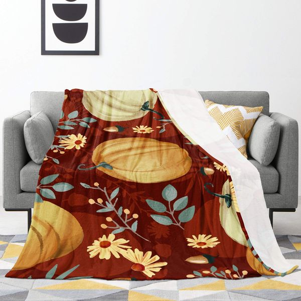 Blanket Autumn Pumpkins with Leaves Fleece Blankets Ultra-Soft Micro Throw Blanket Warm Bed Throws for Couch Sofa and Chair
Blanket Autumn Pumpkins with Leaves Fleece Blankets Ultra-Soft Micro Throw Blanket Warm Bed Throws for Couch Sofa and Chair